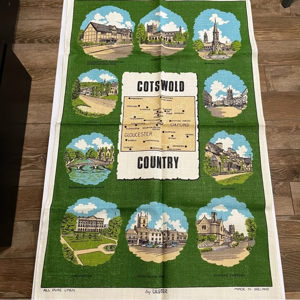 Vintage Irish Linen Tea Towels Souvenirs Set of 9 London Scotland Edinburgh